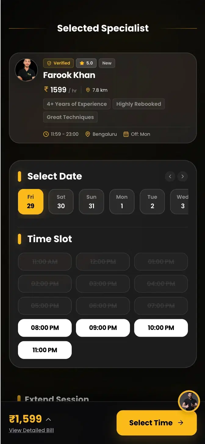 Pick Service and Time